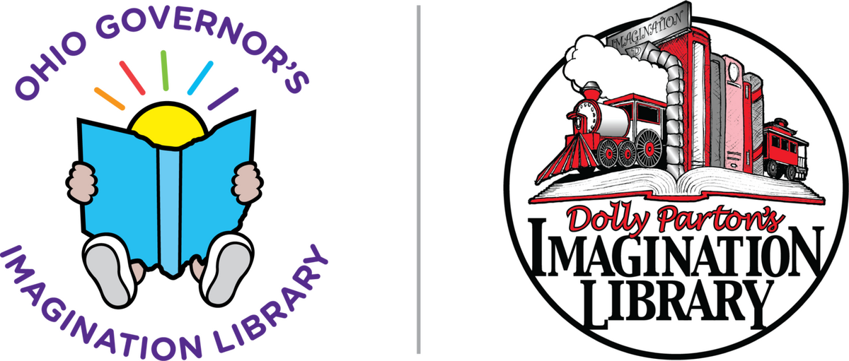 Ohio Governor's Imagination Library logo and Dolly Parton Imagination library logo